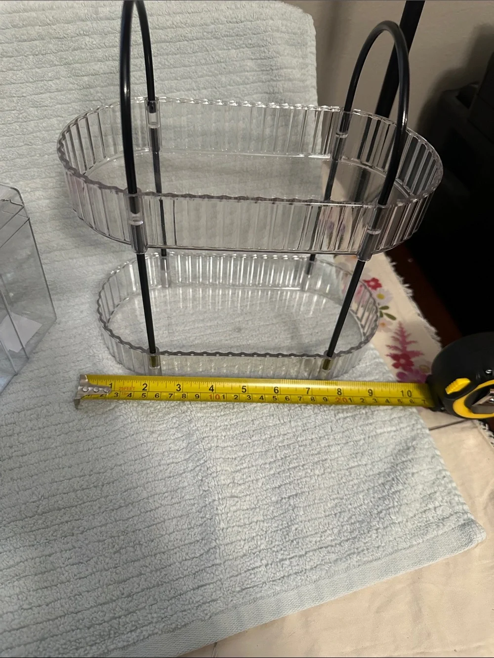 Clear Acrylic Two-Tier Bathroom Organizer and Accessory Holder - Clear NWT
